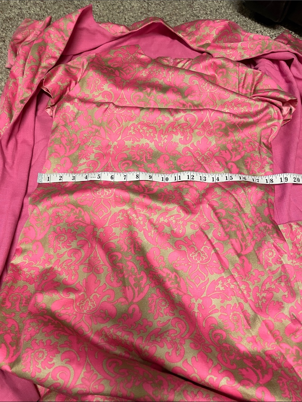 Vintage 60s Pink gold Brocade Coat and sheath Dress Set- amazing condition - Picture 4 of 11